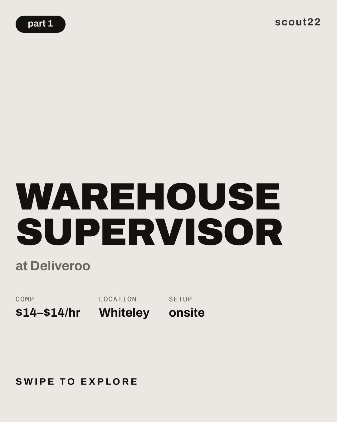 Warehouse Supervisor at Deliveroo