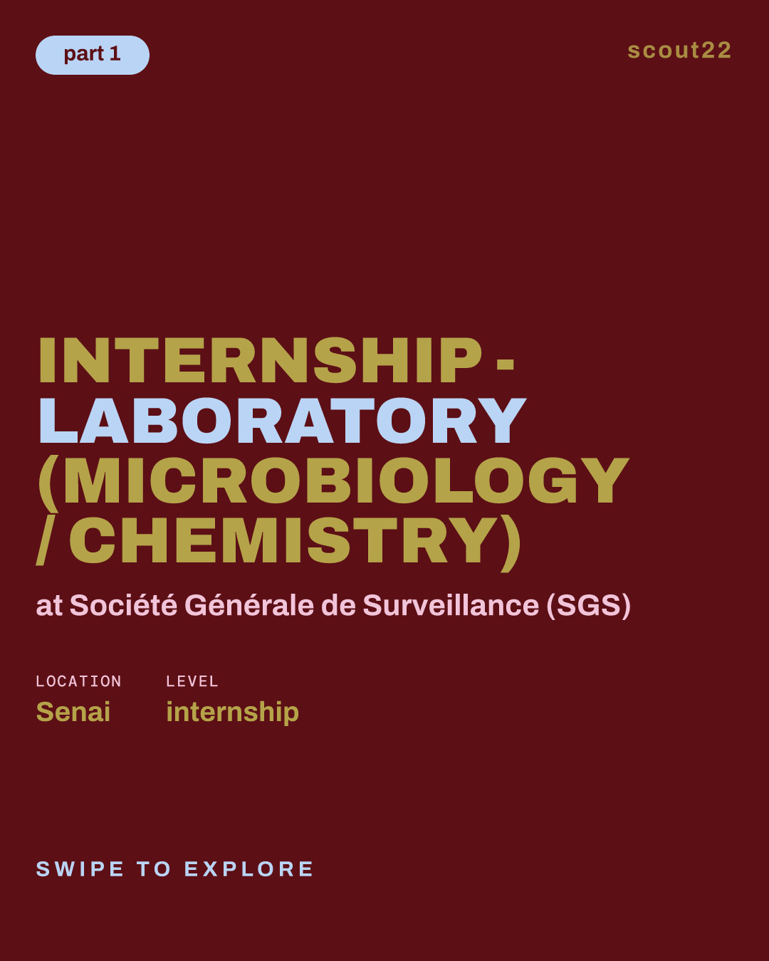 Internship - Laboratory (Microbiology / Chemistry) at Société Générale de Surveillance (SGS)