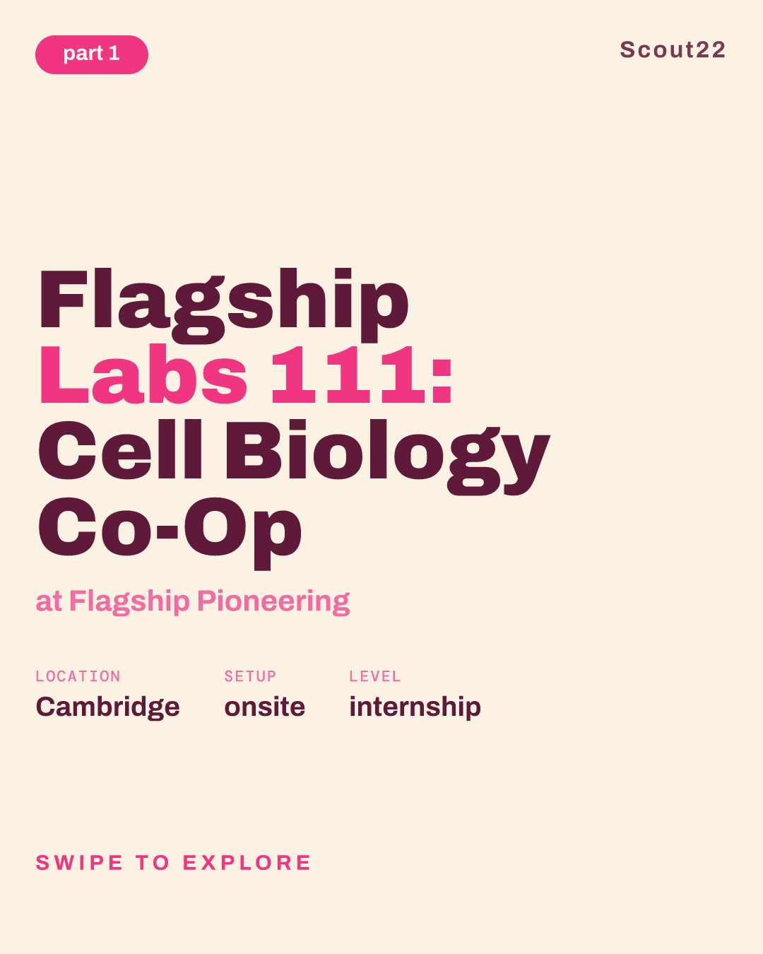 Flagship Labs 111: Cell Biology Co-Op at Flagship Pioneering