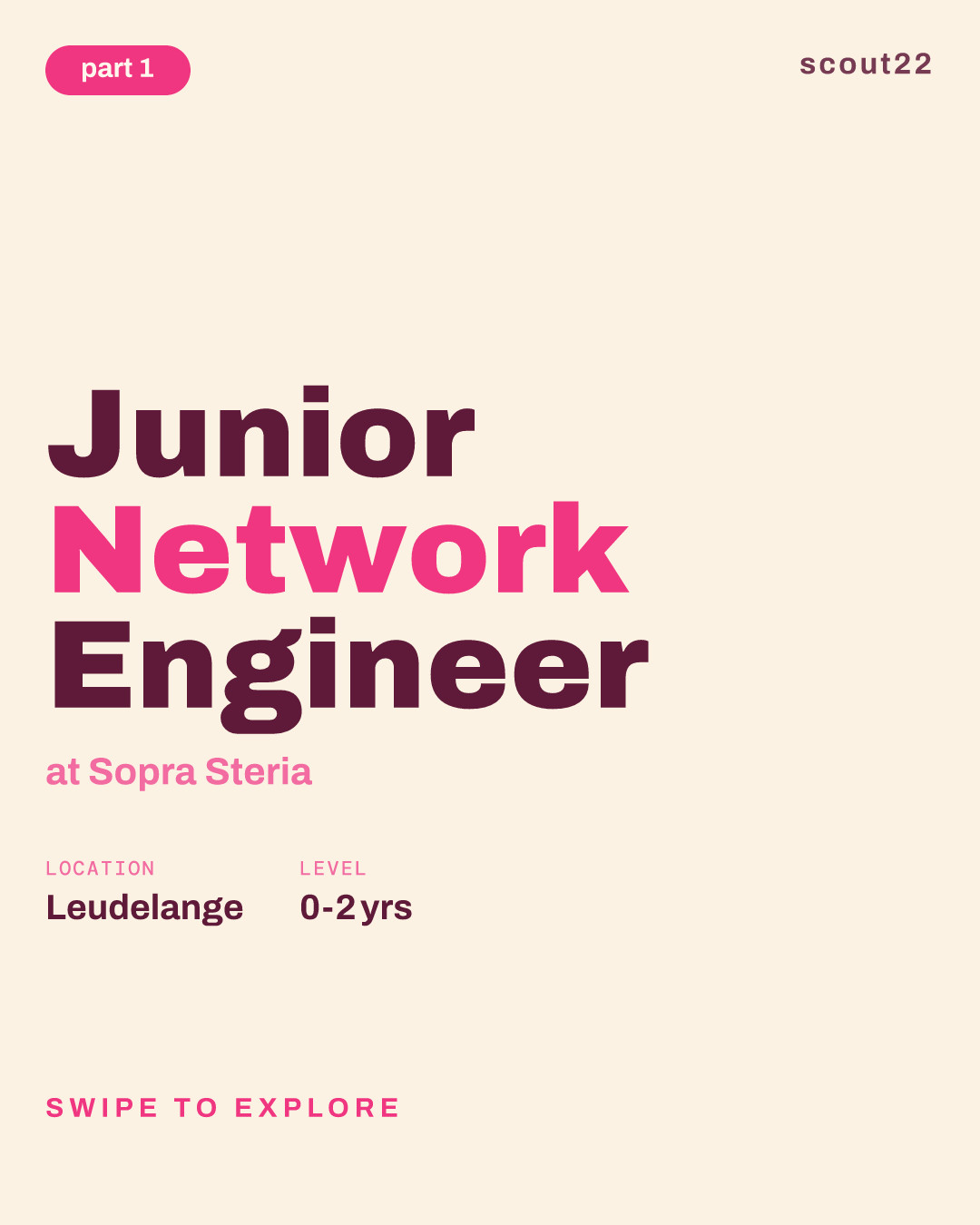 Junior Network Engineer at Sopra Steria