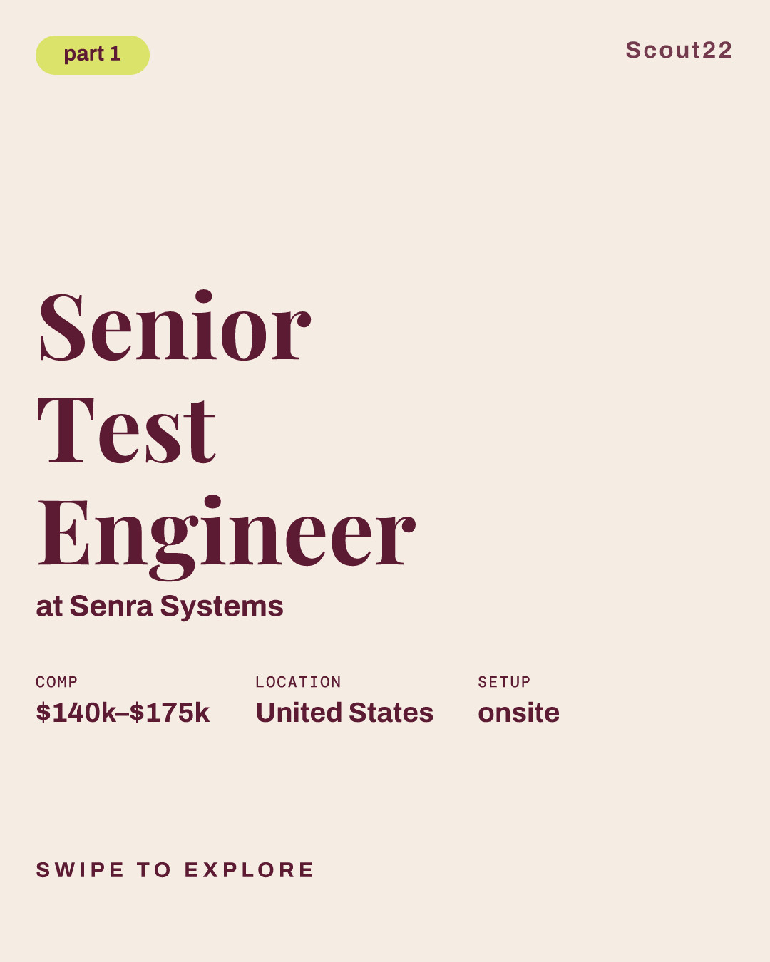 Senior Test Engineer at Senra Systems