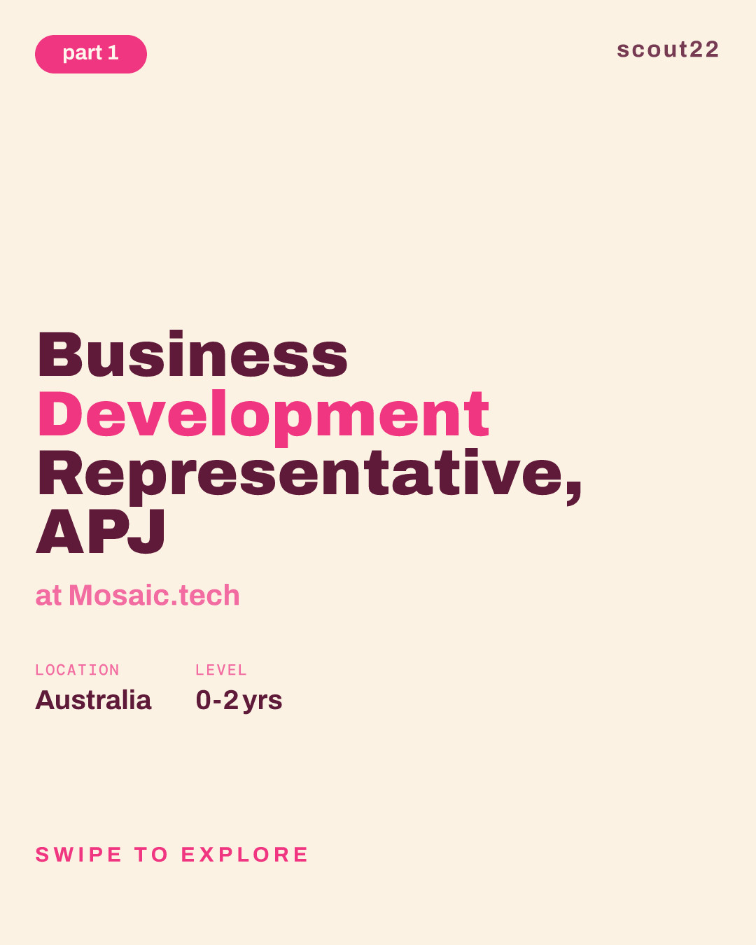 Business Development Representative, APJ at Mosaic.tech