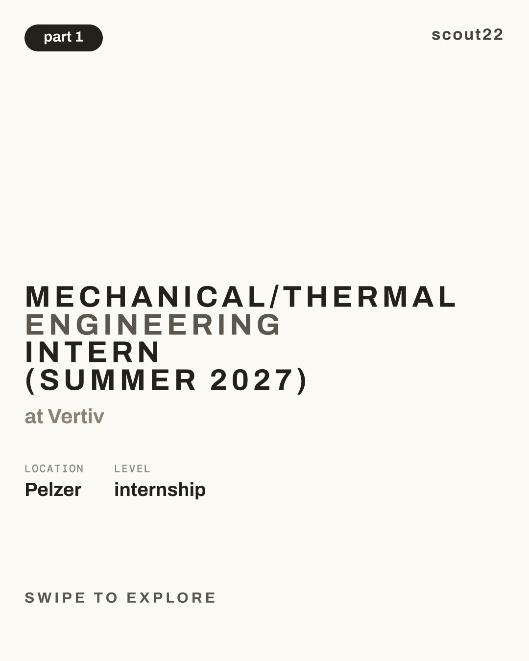 Mechanical/Thermal Engineering Intern (Summer 2027) at Vertiv