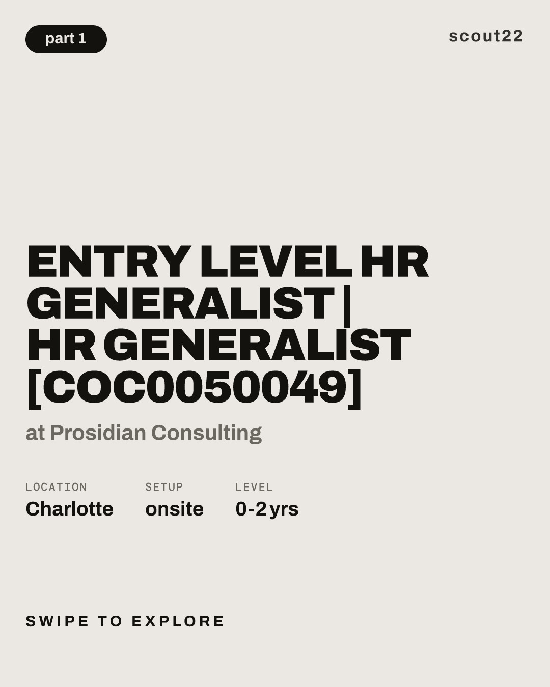 Entry Level HR Generalist | HR Generalist [COC0050049] at Prosidian Consulting