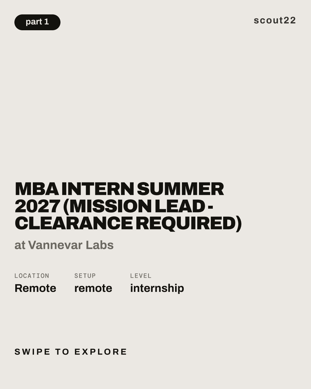 MBA Intern Summer 2027 (Mission Lead - Clearance Required) at Vannevar Labs