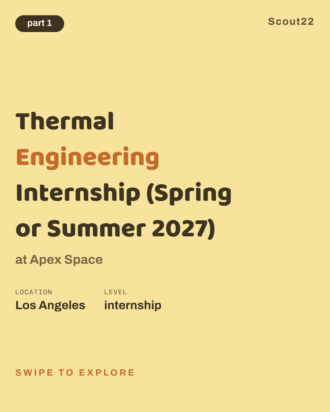Thermal Engineering Internship (Spring or Summer 2027) at Apex Space