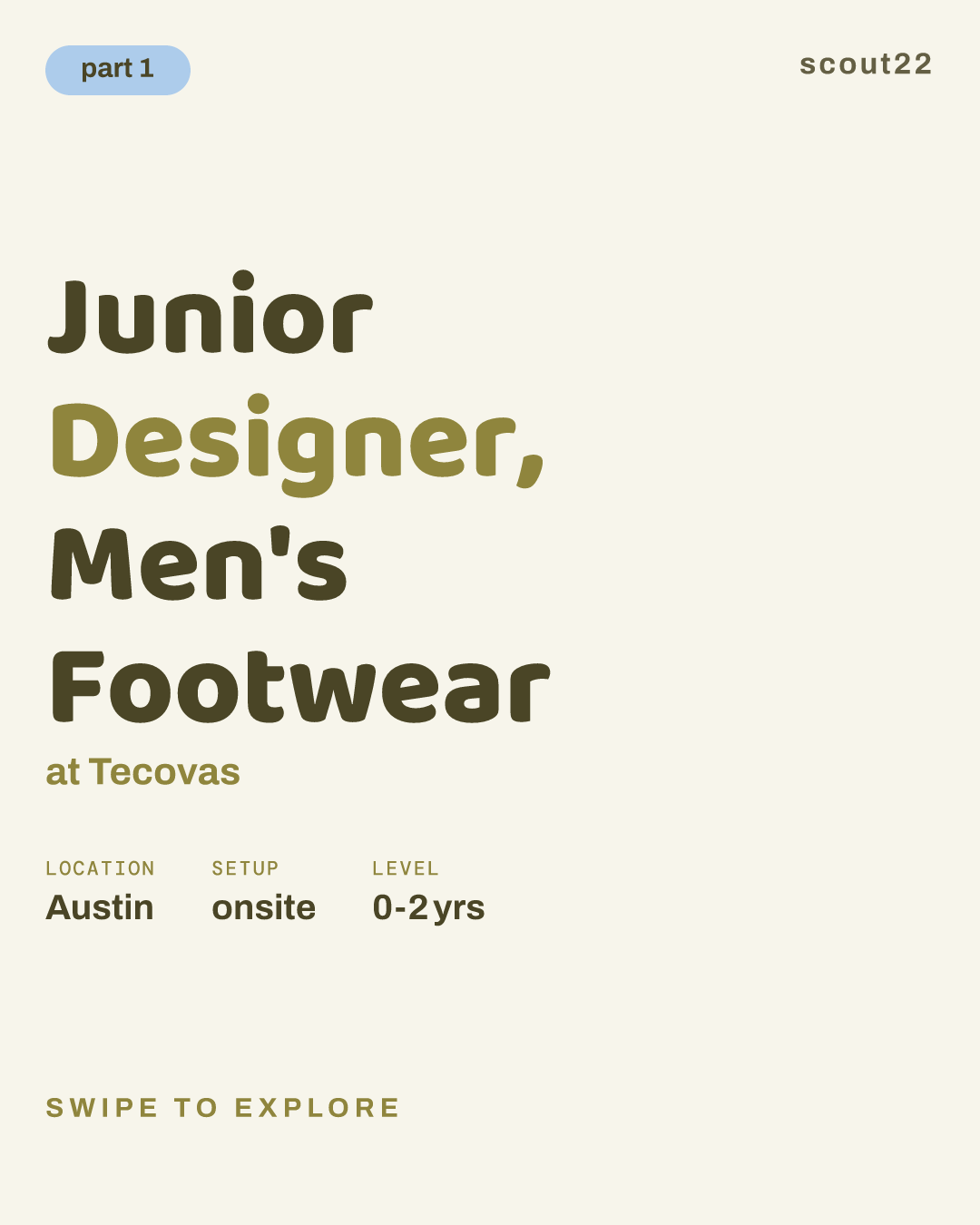 Junior Designer, Men's Footwear at Tecovas