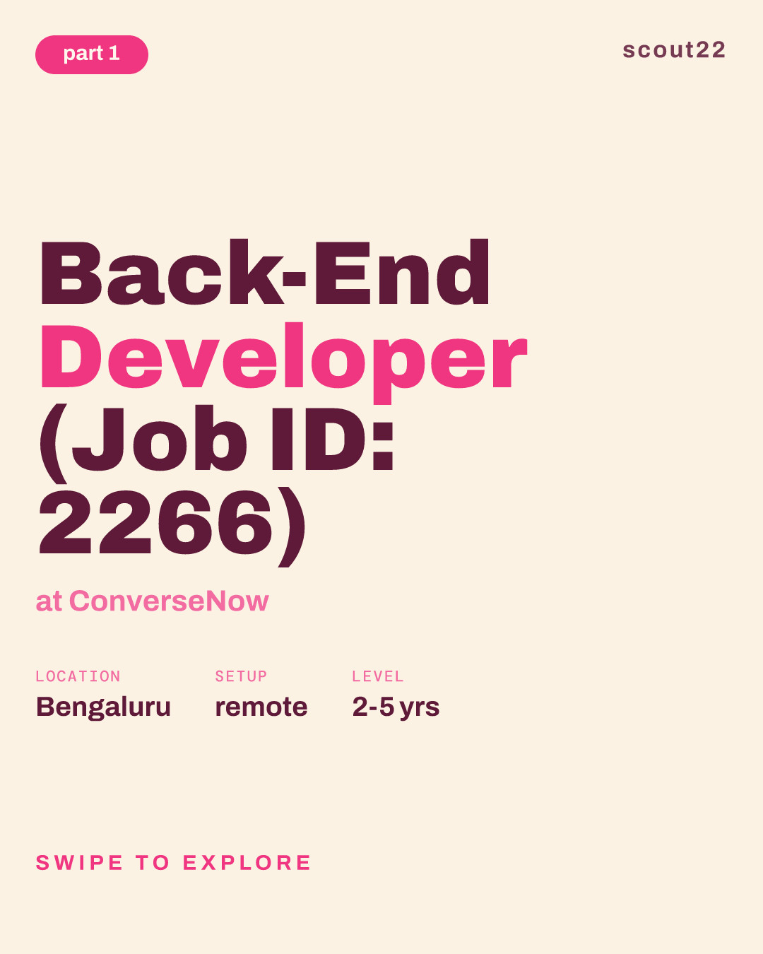 Back-End Developer (Job ID: 2266) at ConverseNow