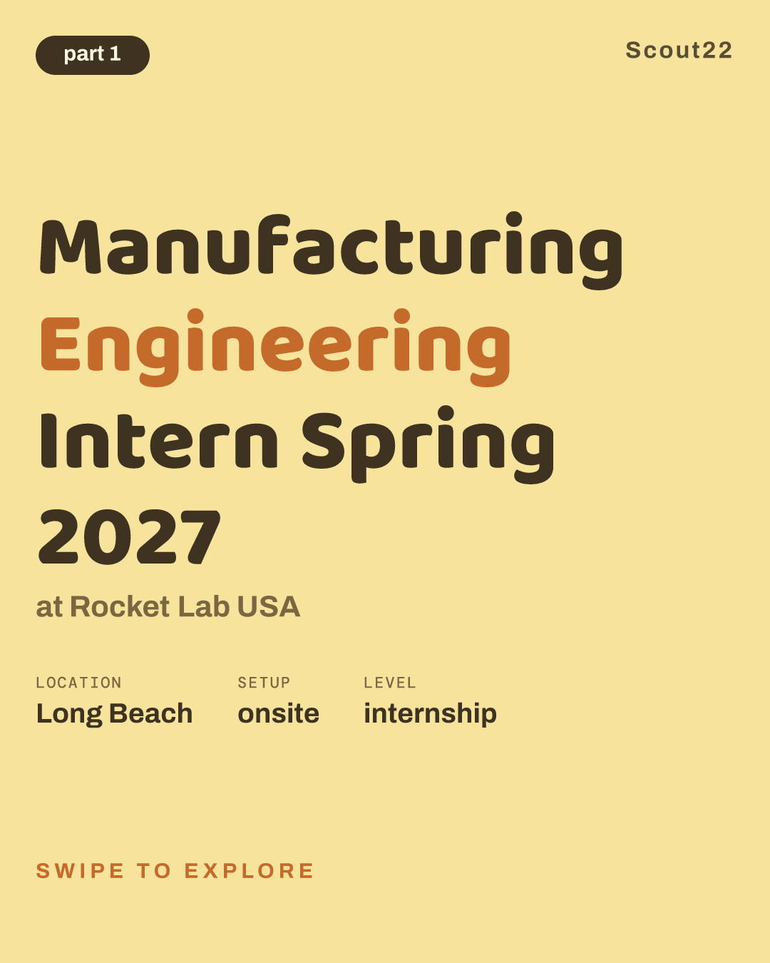 Manufacturing Engineering Intern Spring 2027 at Rocket Lab USA