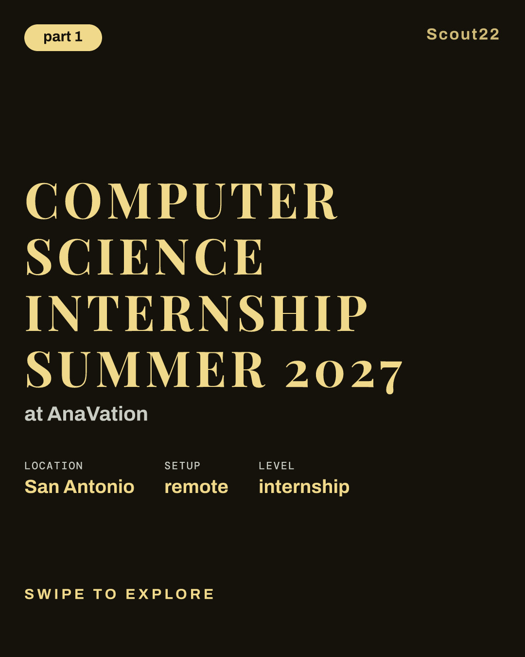 Computer Science Internship Summer 2027 at AnaVation