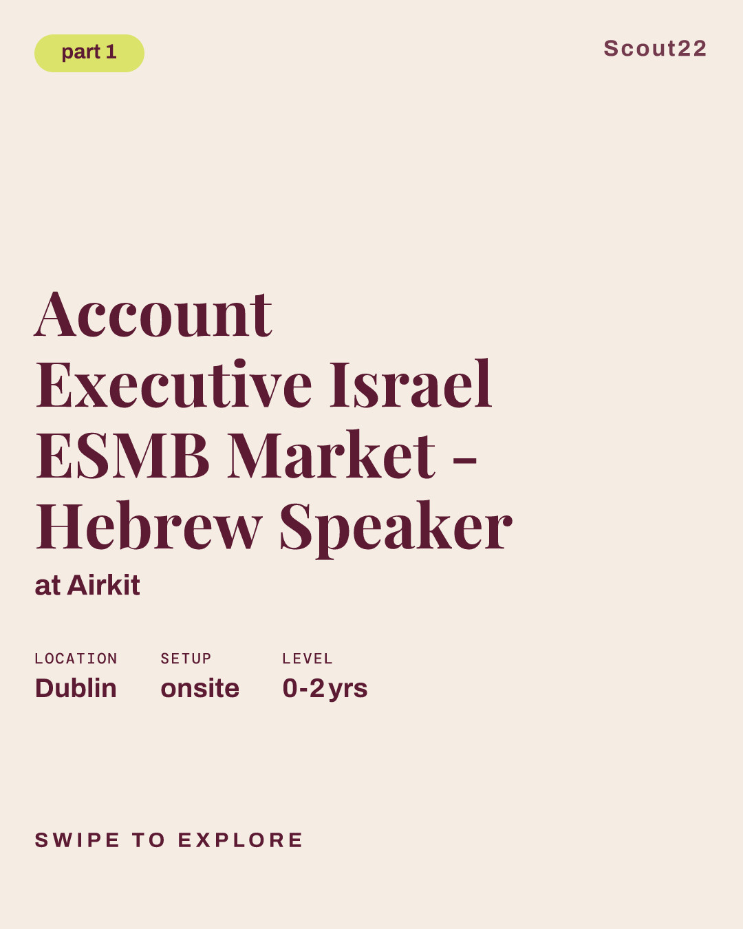 Account Executive Israel ESMB Market - Hebrew Speaker at Airkit