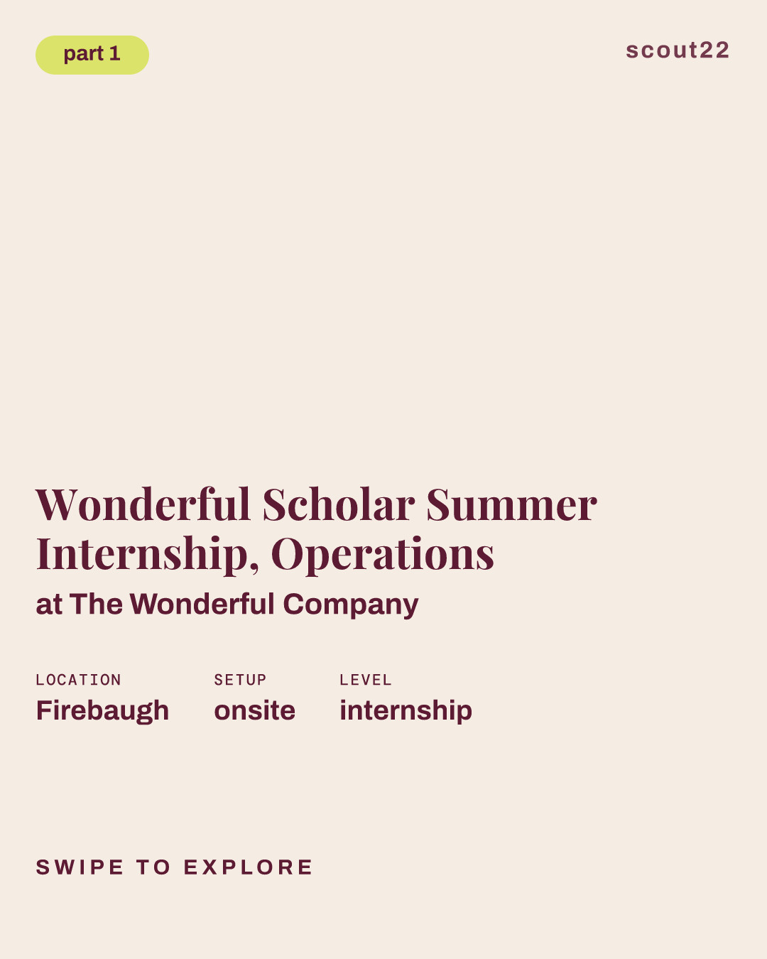 Wonderful Scholar Summer Internship, Operations at The Wonderful Company