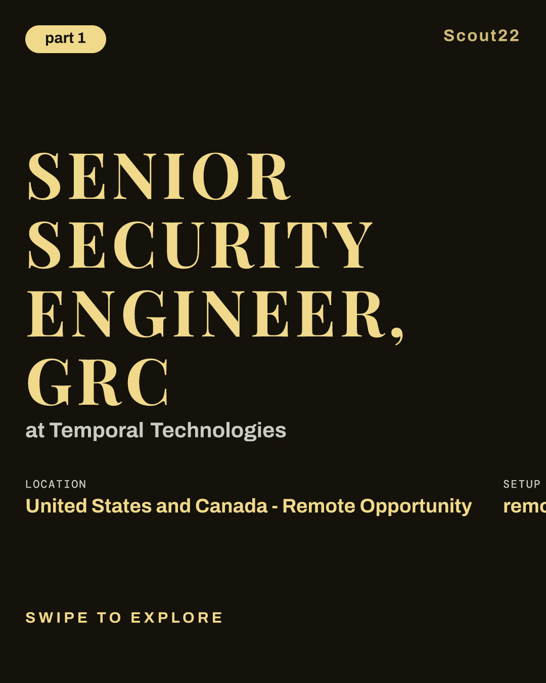 Senior Security Engineer, GRC at Temporal Technologies