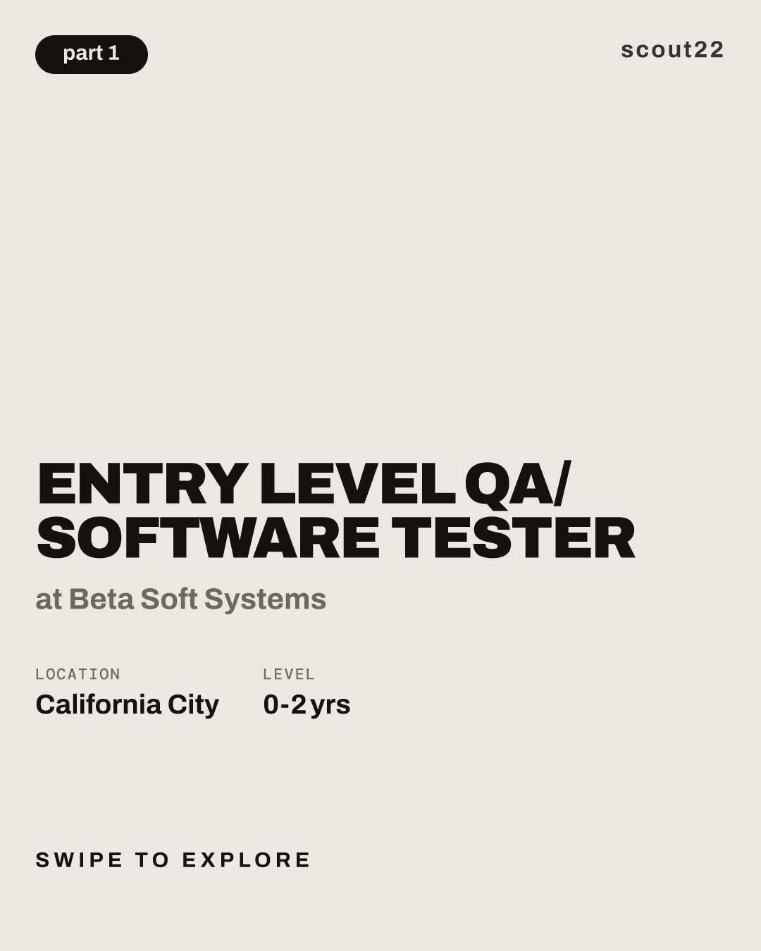 Entry level QA/ Software tester at Beta Soft Systems