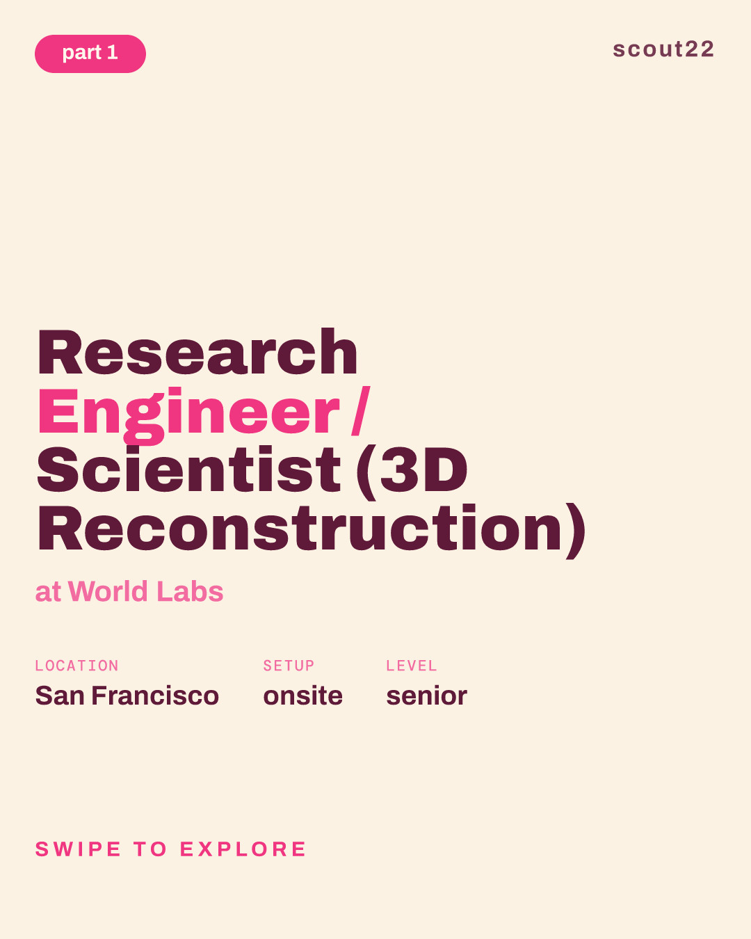 Research Engineer / Scientist (3D Reconstruction) at World Labs