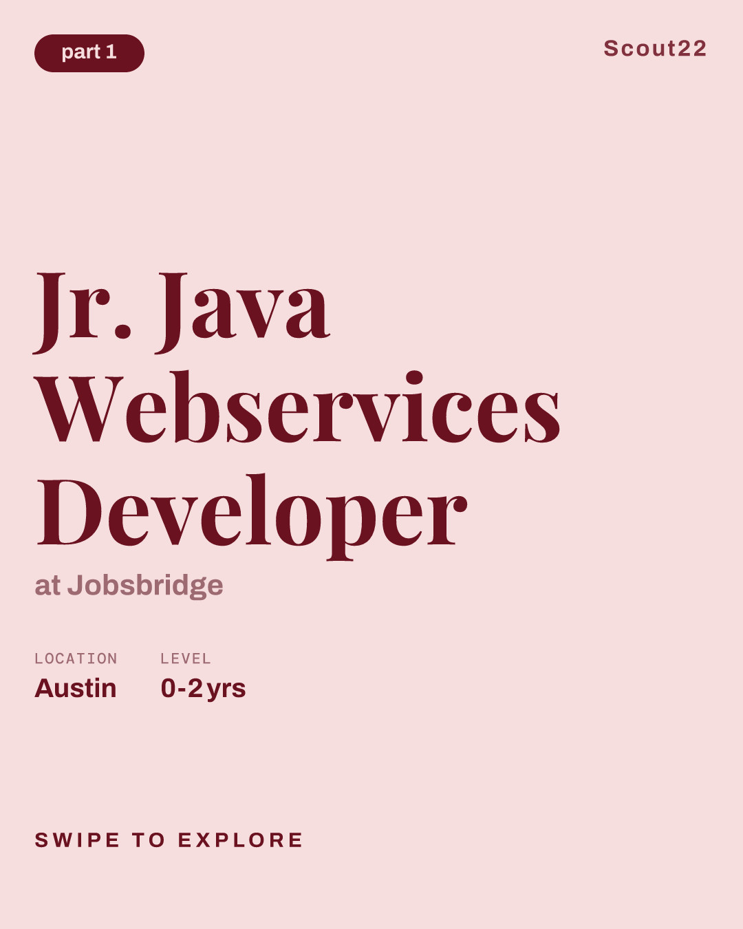Jr. Java Webservices Developer at Jobsbridge