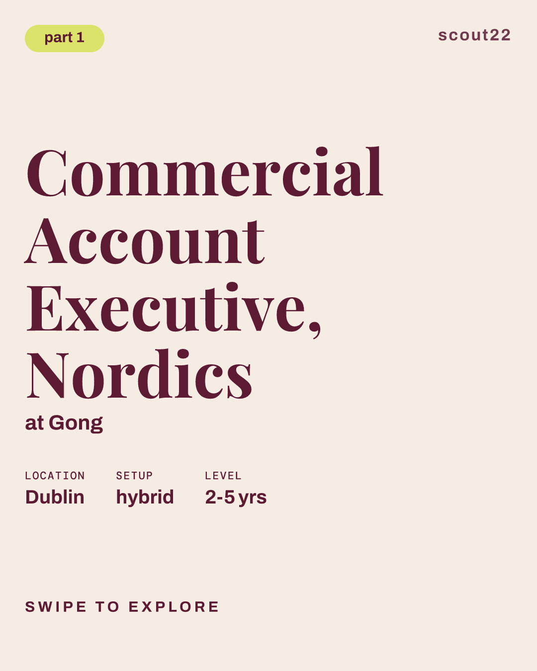 Commercial Account Executive, Nordics at Gong