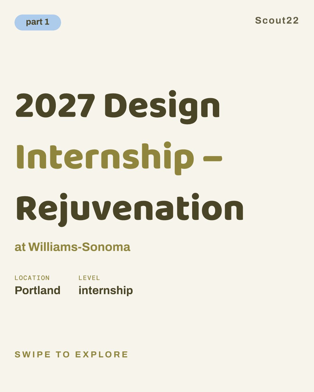 2027 Design Internship – Rejuvenation at Williams-Sonoma