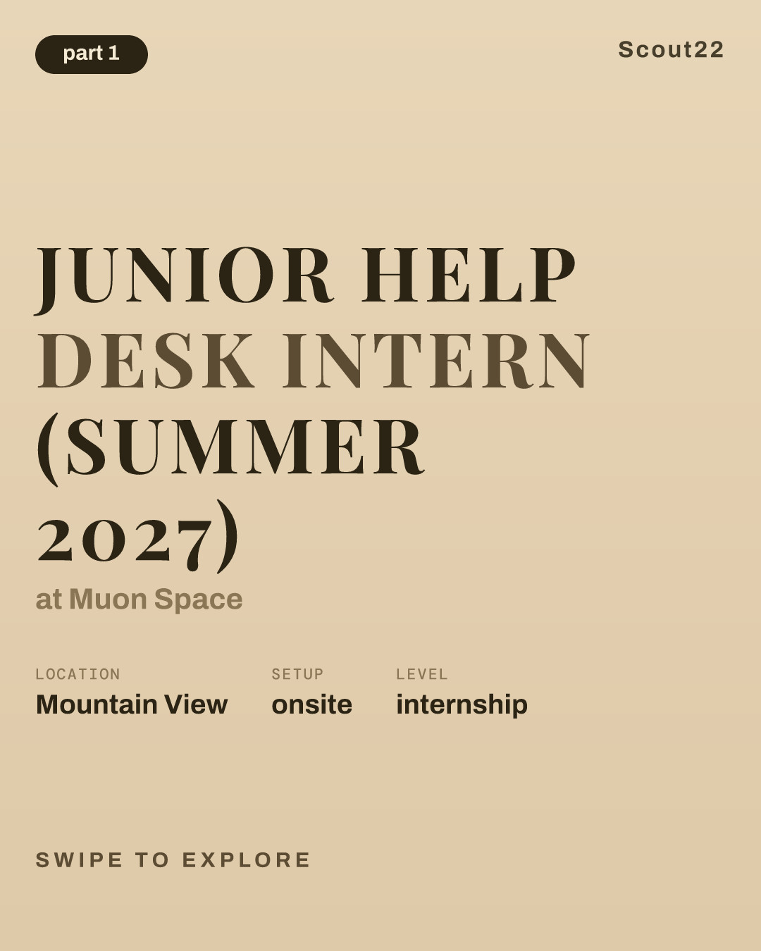 Junior Help Desk Intern (Summer 2027) at Muon Space