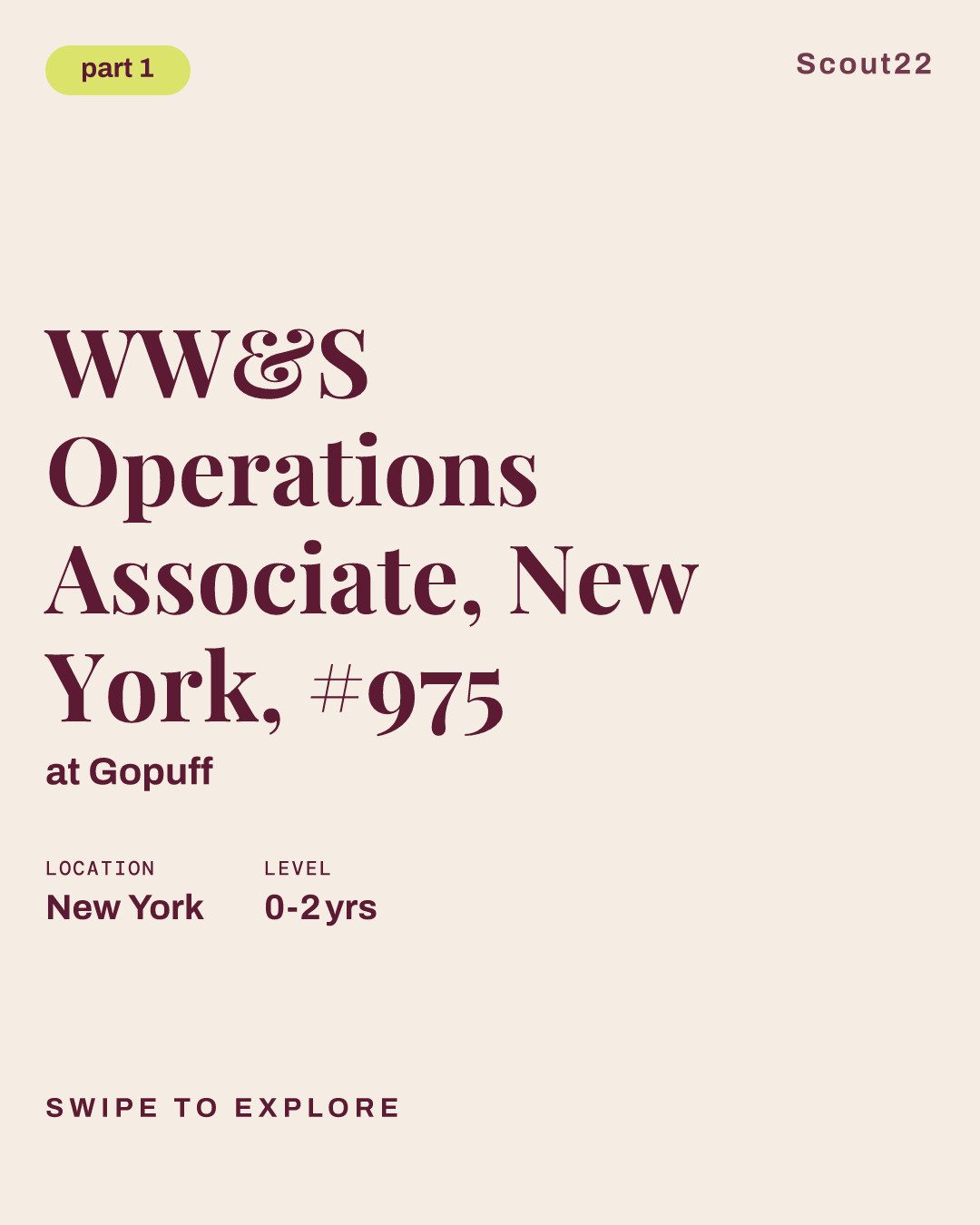 WW&S Operations Associate, New York, #975 at Gopuff