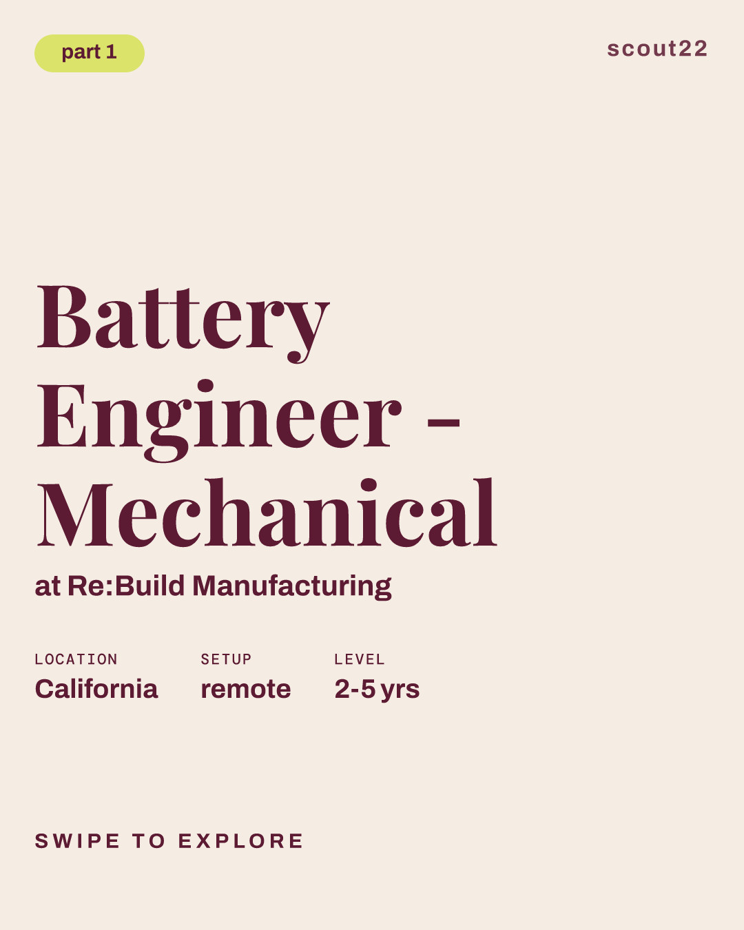 Battery Engineer - Mechanical at Re:Build Manufacturing