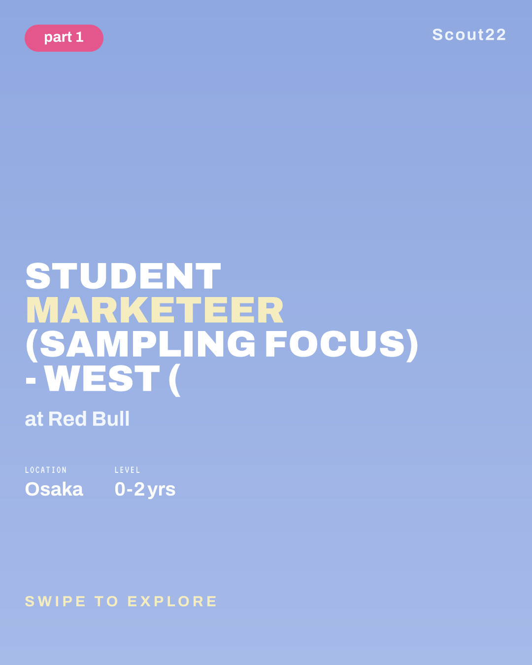STUDENT MARKETEER (SAMPLING FOCUS) - WEST (大阪・京都） at Red Bull