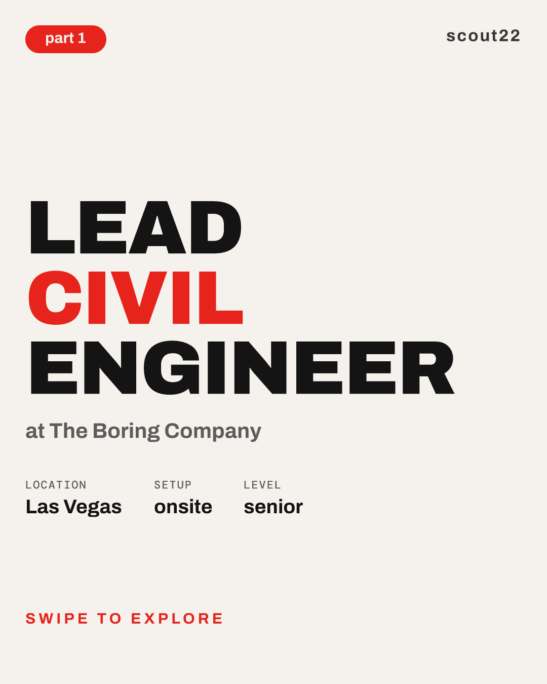 Lead Civil Engineer at The Boring Company