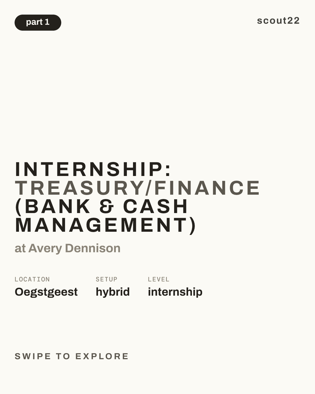 Internship: Treasury/Finance (Bank & Cash Management) at Avery Dennison