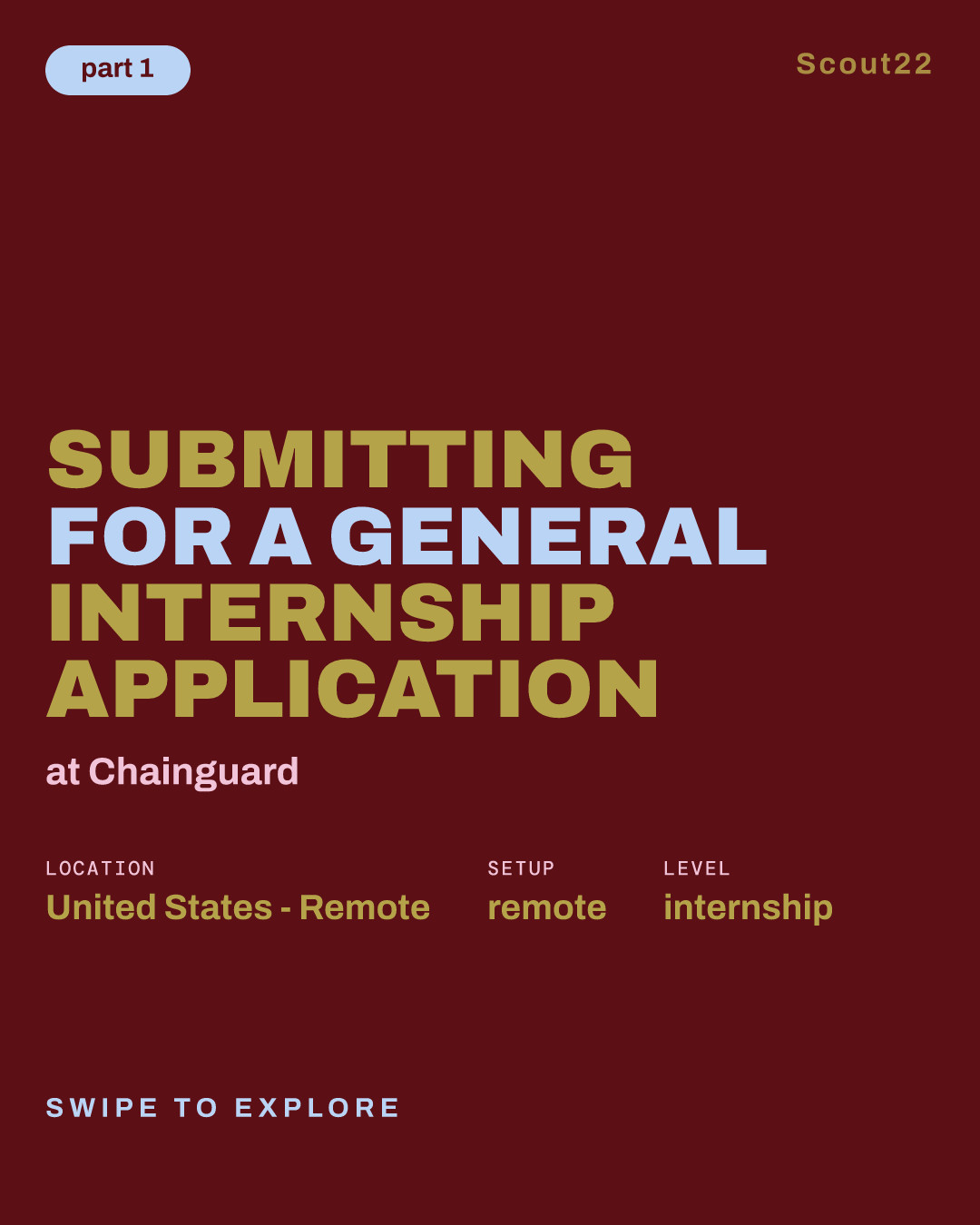 Submitting for a General Internship Application at Chainguard