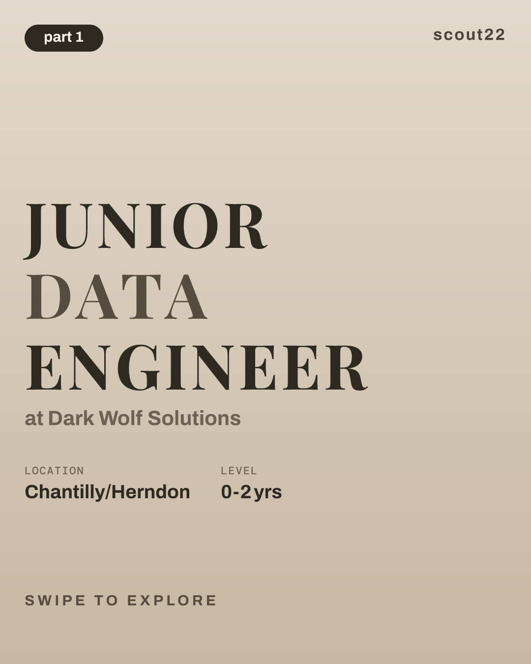 Junior Data Engineer at Dark Wolf Solutions