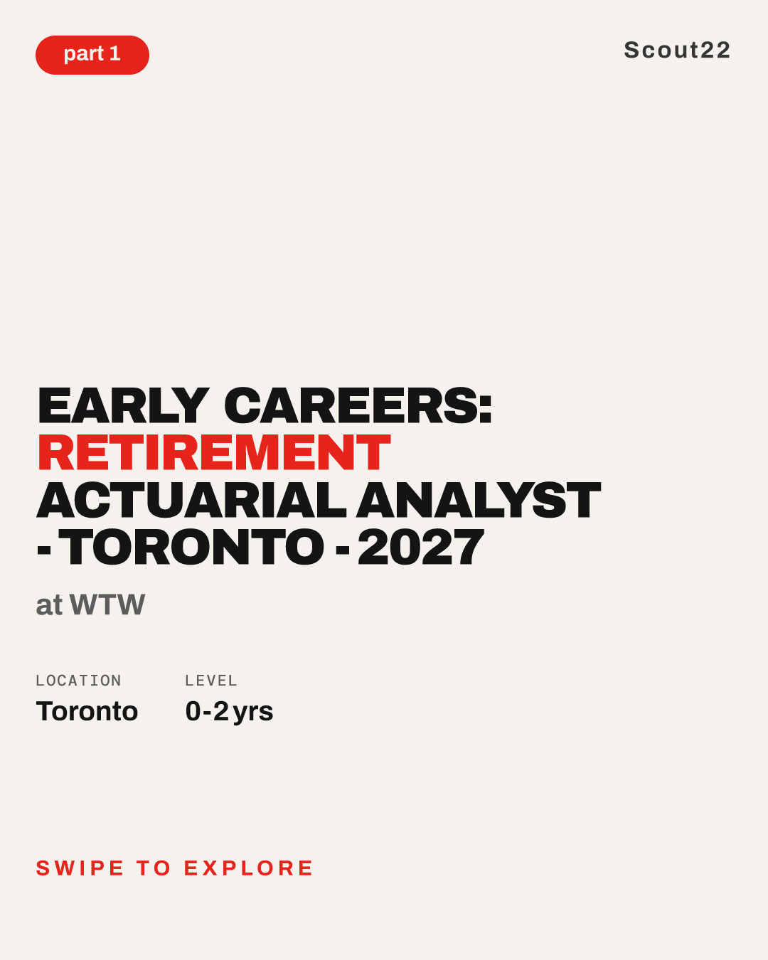 Early Careers: Retirement Actuarial Analyst - Toronto - 2027 at WTW