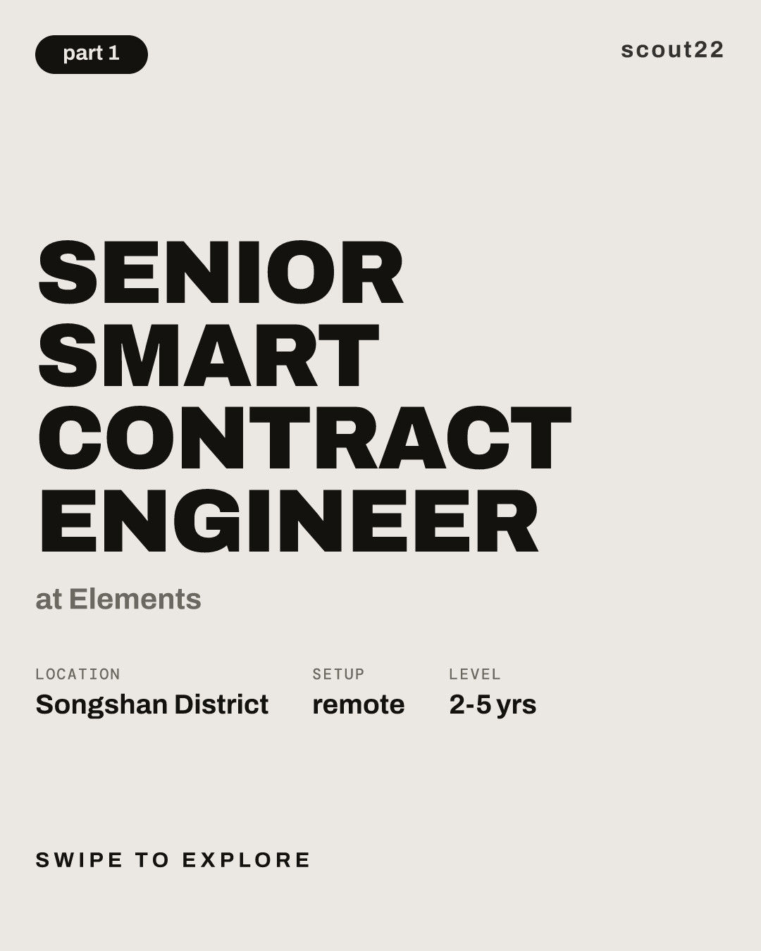 Senior Smart Contract Engineer at Elements