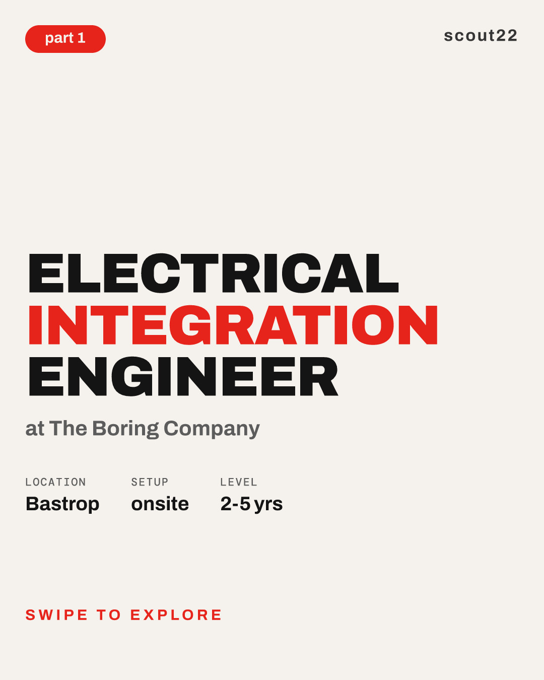 Electrical Integration Engineer at The Boring Company