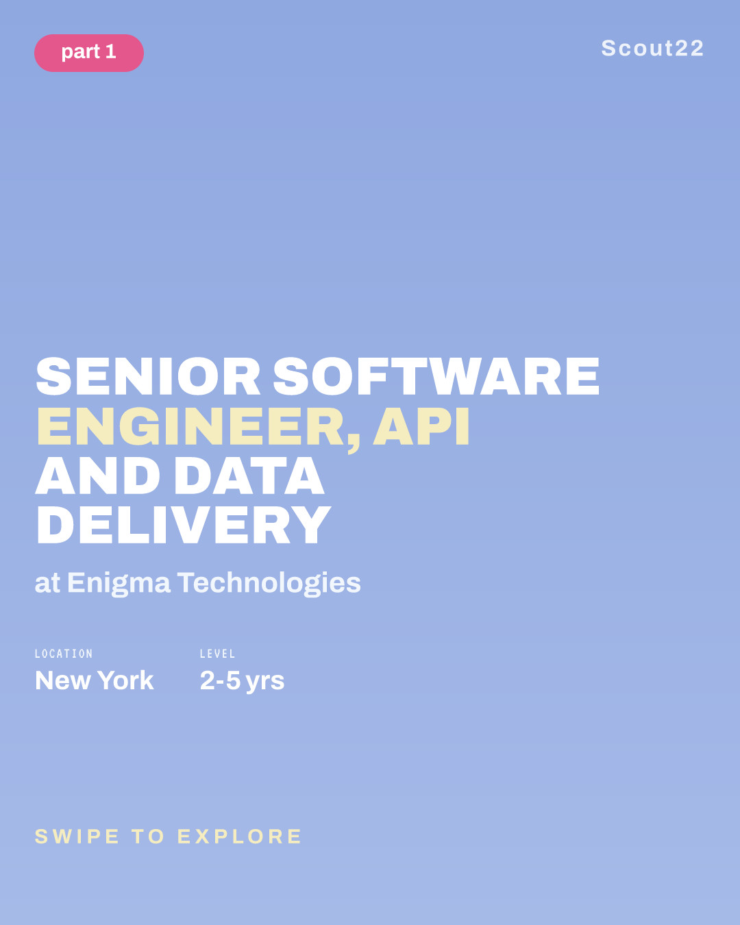 Senior Software Engineer, API and Data Delivery at Enigma Technologies