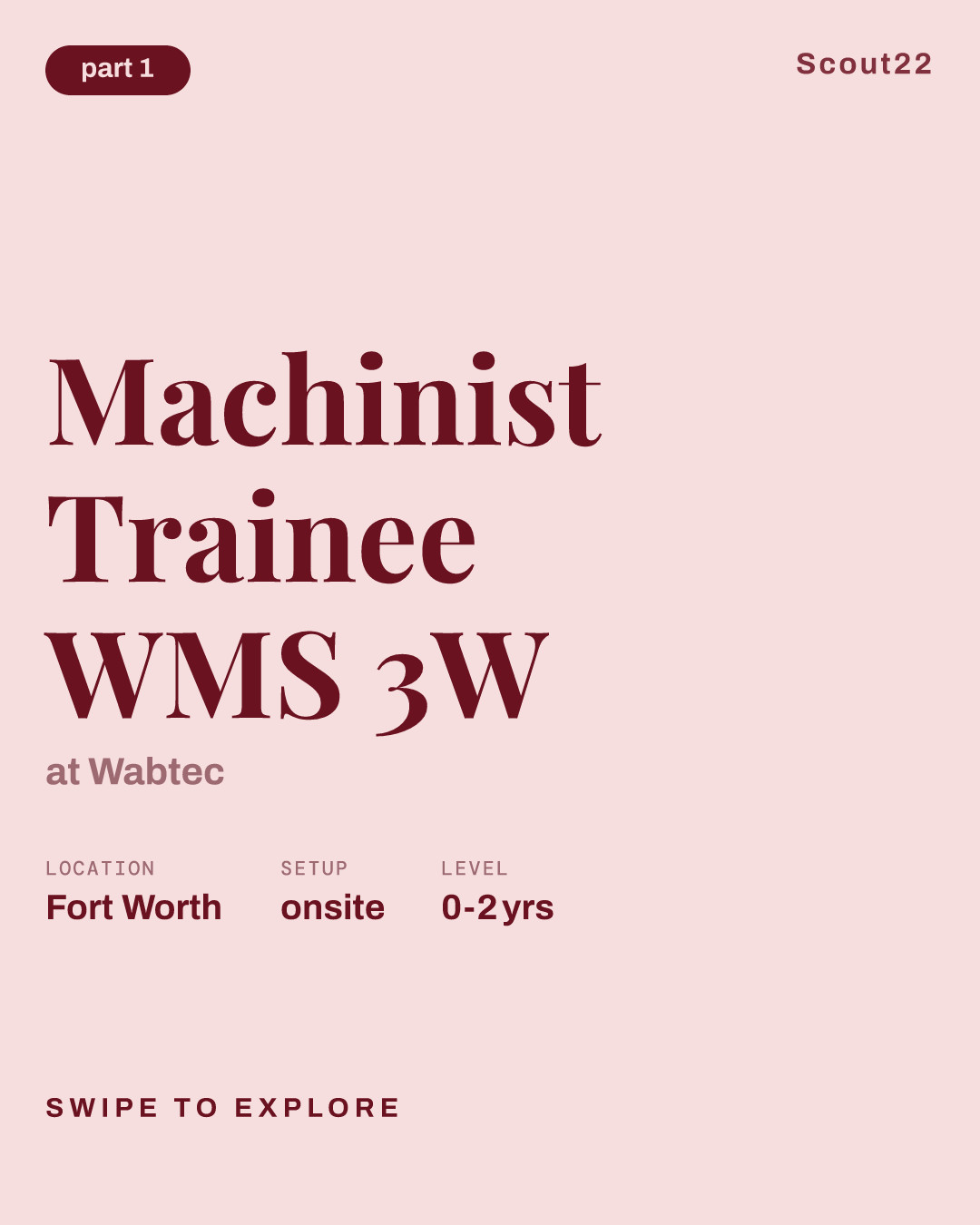 Machinist Trainee WMS 3W at Wabtec