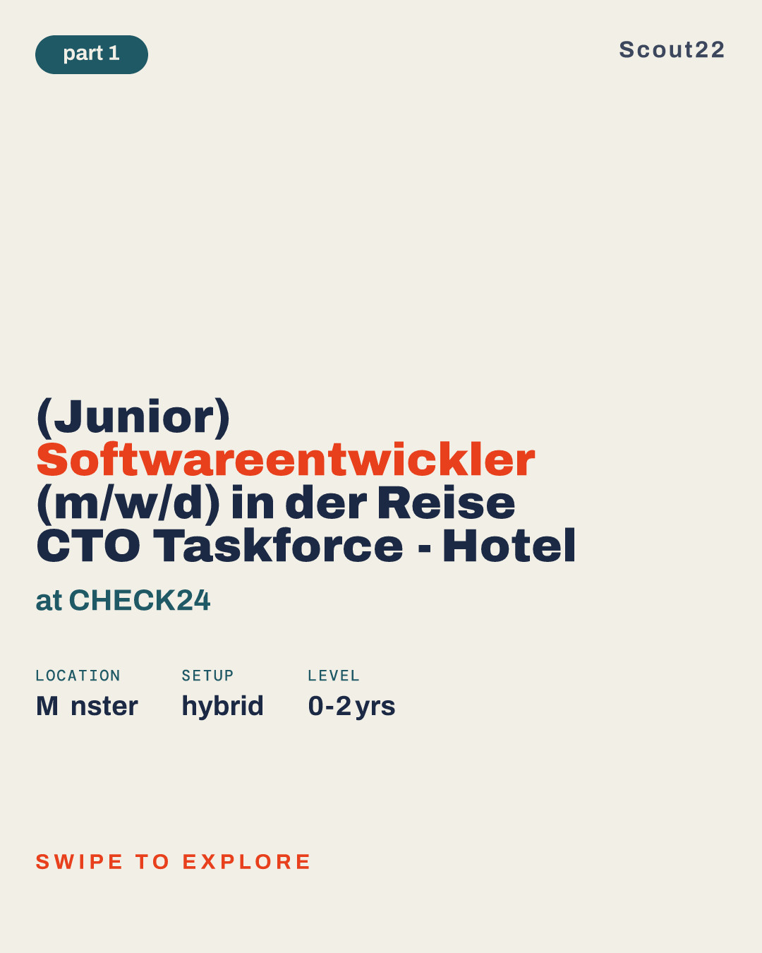 (Junior) Softwareentwickler (m/w/d) in der Reise CTO Taskforce - Hotel at CHECK24