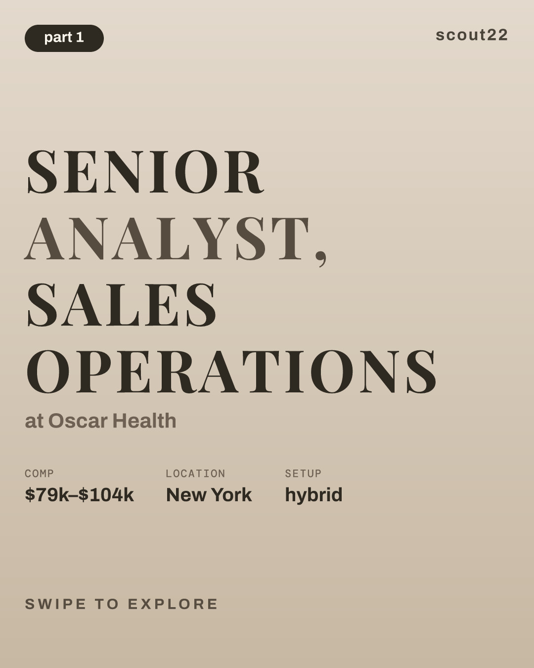 Senior Analyst, Sales Operations at Oscar Health