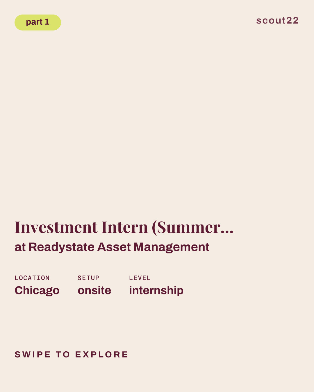 Investment Intern (Summer 2027 & 2028) at Readystate Asset Management