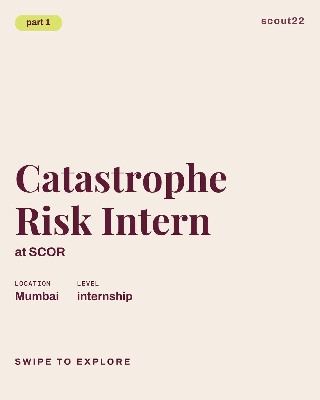 Catastrophe Risk Intern at SCOR