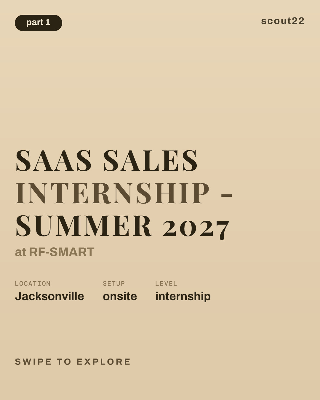 SaaS Sales Internship - Summer 2027 at RF-SMART