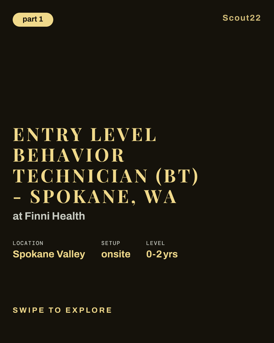 Entry Level Behavior Technician (BT) - Spokane,  WA at Finni Health