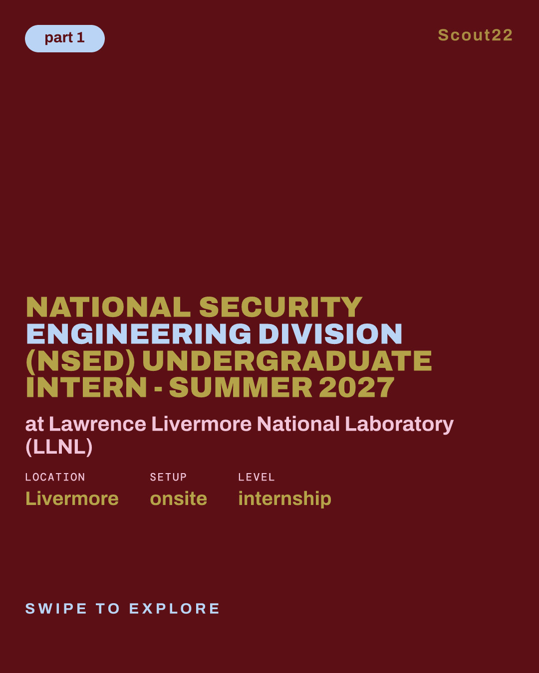 National Security Engineering Division (NSED) Undergraduate Intern - Summer 2027 at Lawrence Livermore National Laboratory (LLNL)