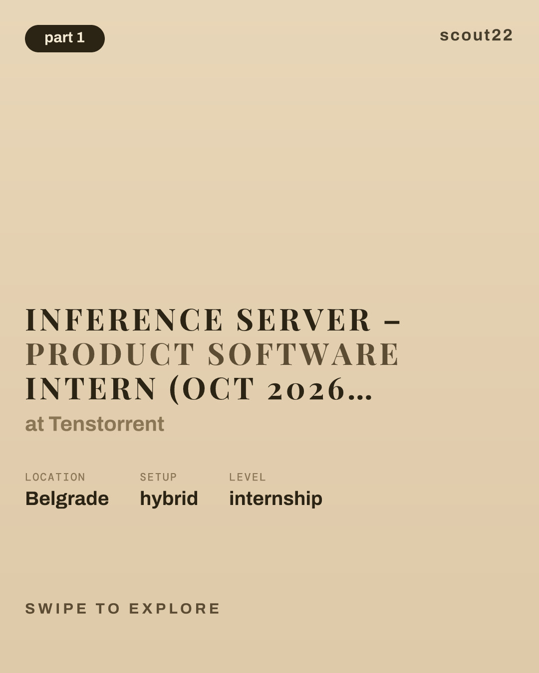 Inference Server – Product Software Intern (Oct 2026 start) at Tenstorrent