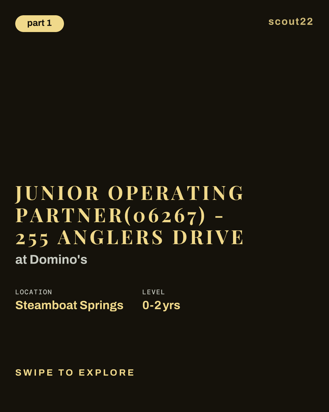 Junior Operating Partner(06267) - 255 Anglers Drive at Domino's