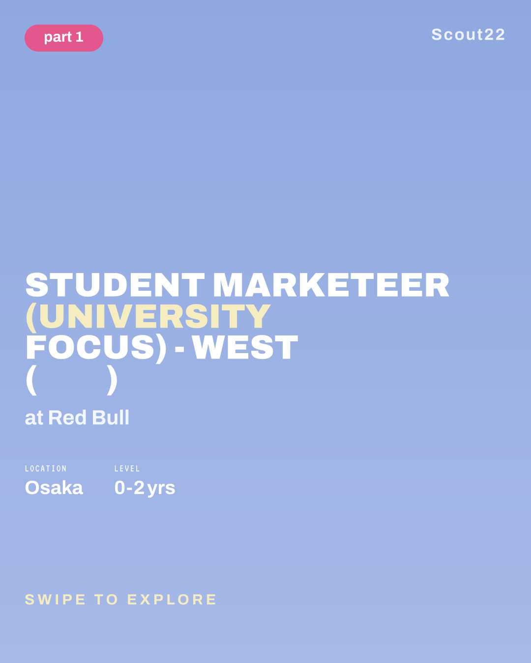 STUDENT MARKETEER (UNIVERSITY FOCUS) - WEST (大阪・京都) at Red Bull