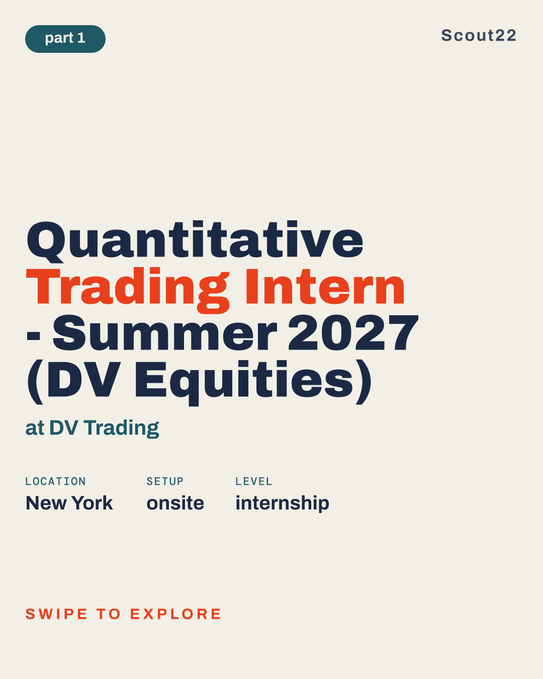 Quantitative Trading Intern - Summer 2027 (DV Equities) at DV Trading