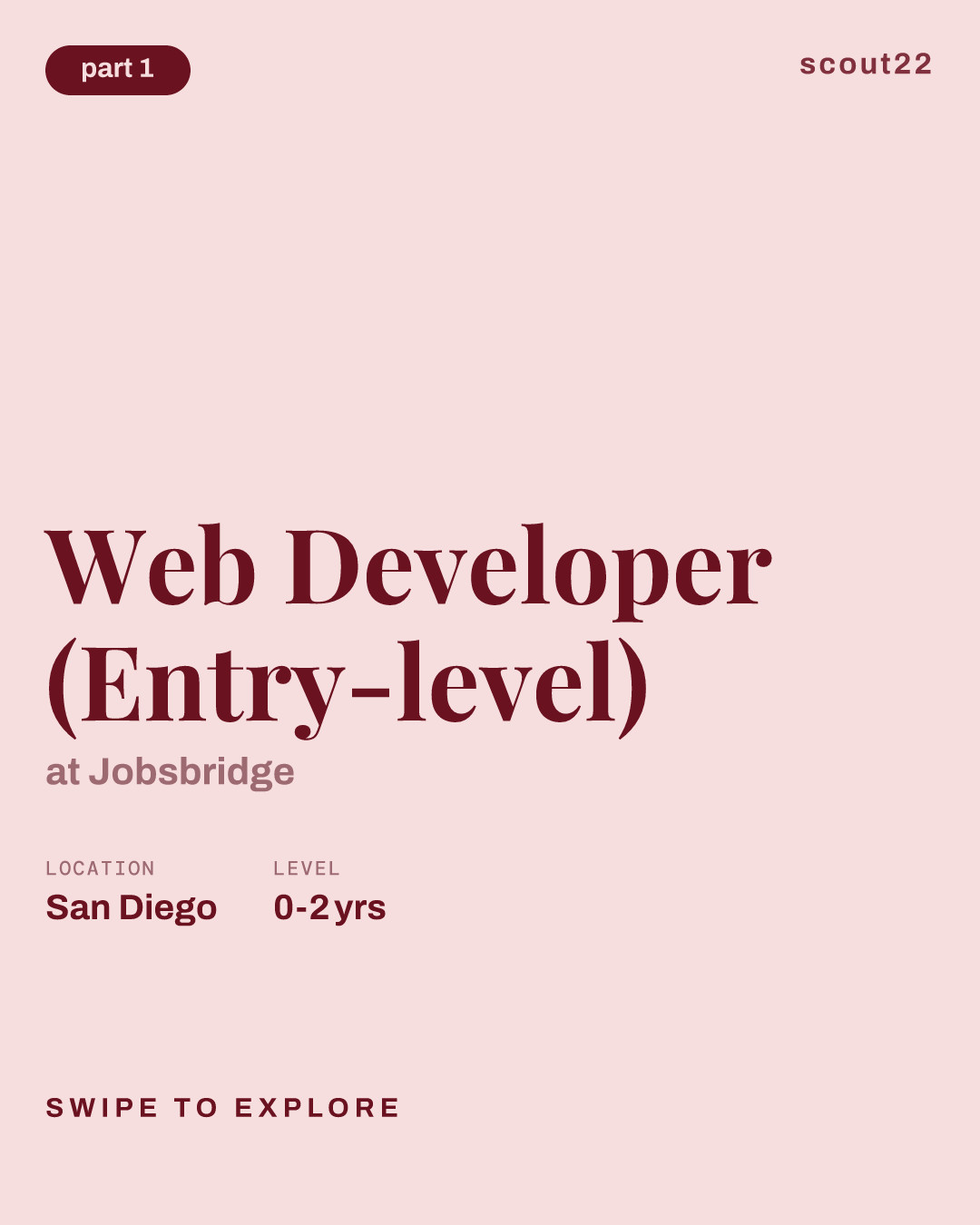 Web Developer (Entry-level) at Jobsbridge