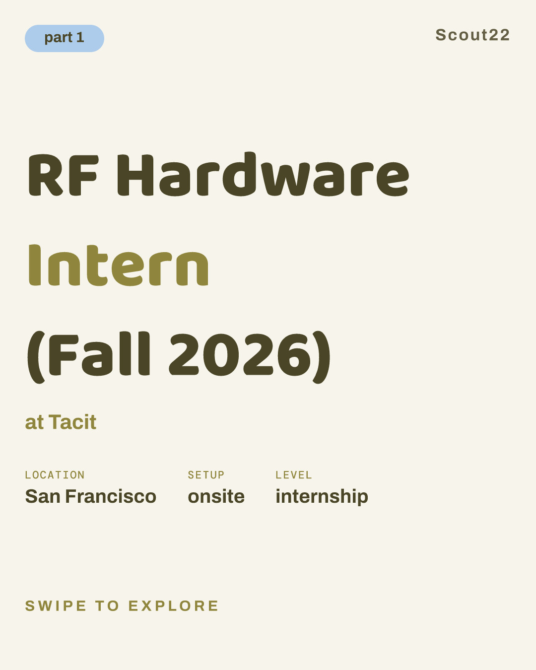 RF Hardware Intern (Fall 2026) at Tacit