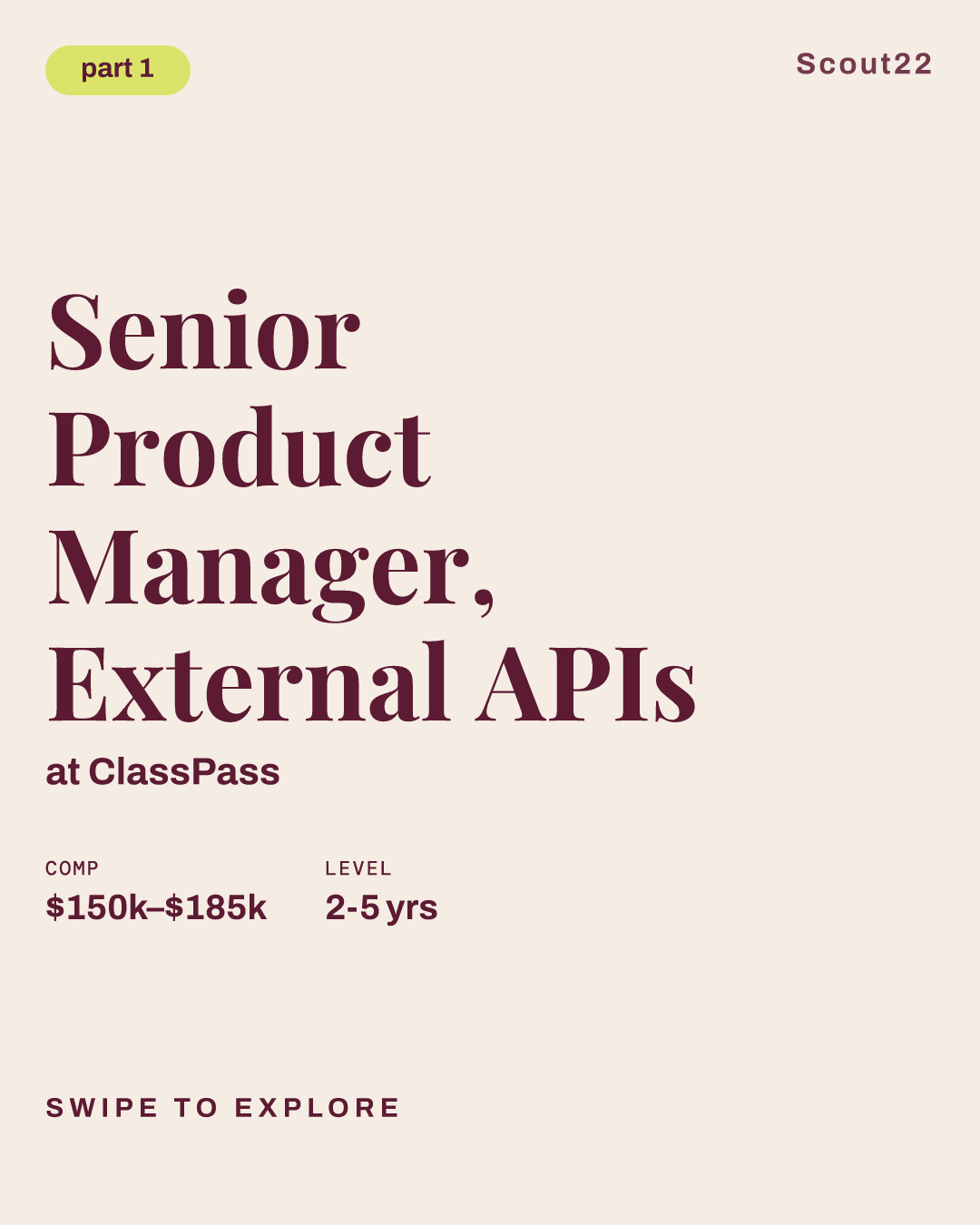 Senior Product Manager, External APIs at ClassPass