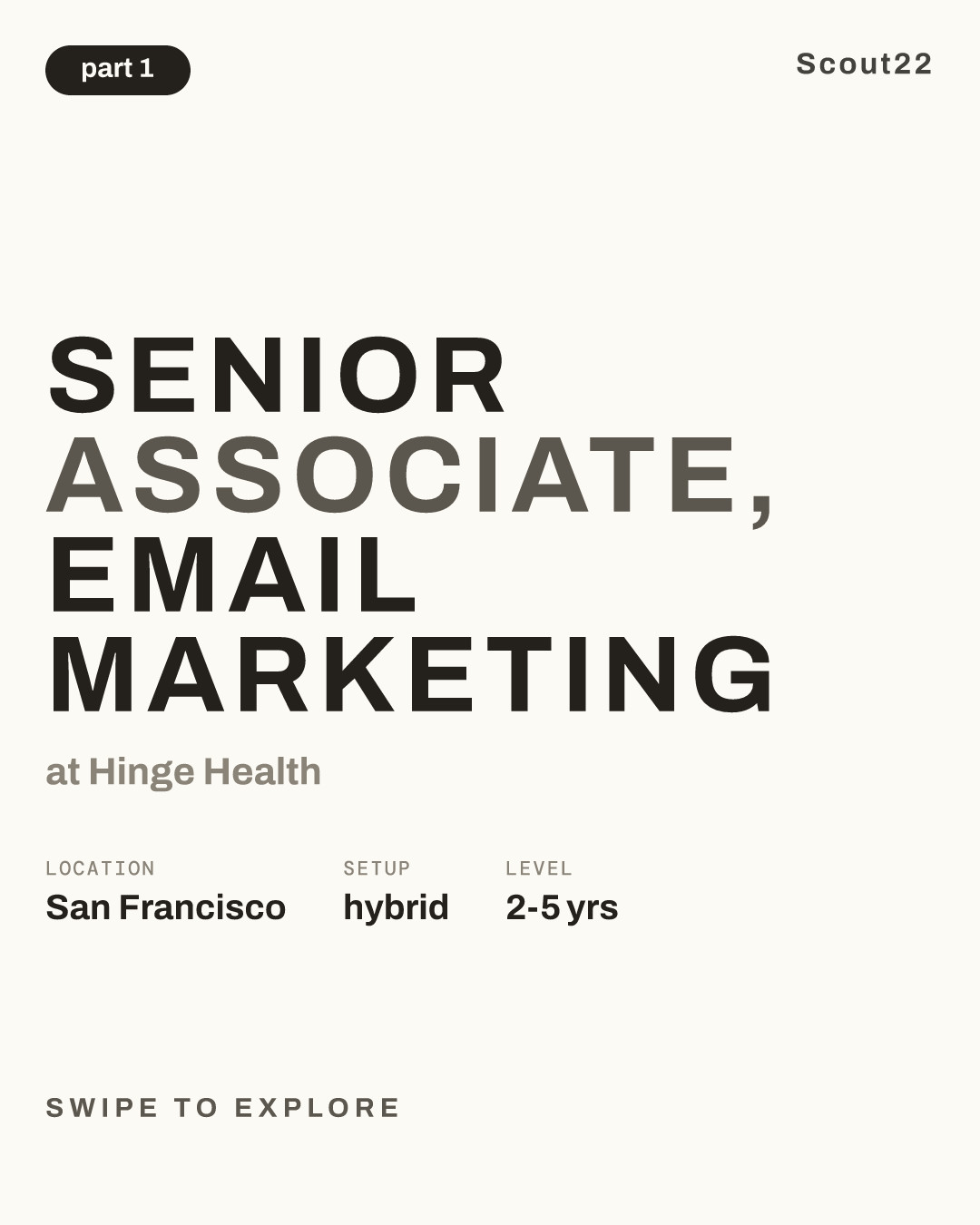 Senior Associate, Email Marketing at Hinge Health